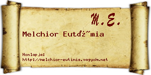 Melchior Eutímia névjegykártya